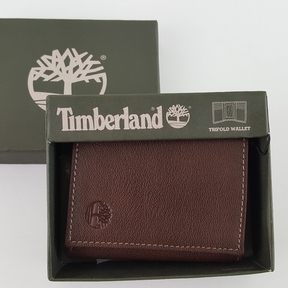 timberland trifold leather wallet